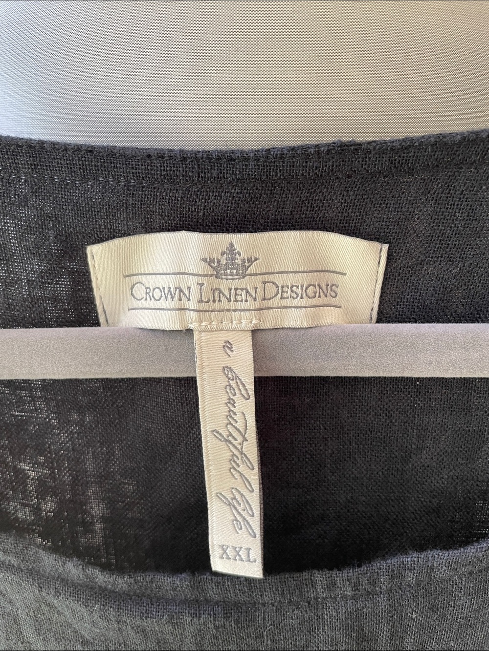 Crown Linen Designs Black Linen Layered Tunic - Picture 2 of 4